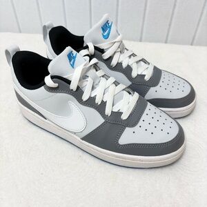 Nike Court Borough Low 2 Older Kids white and gray Shoes Size 5Y
